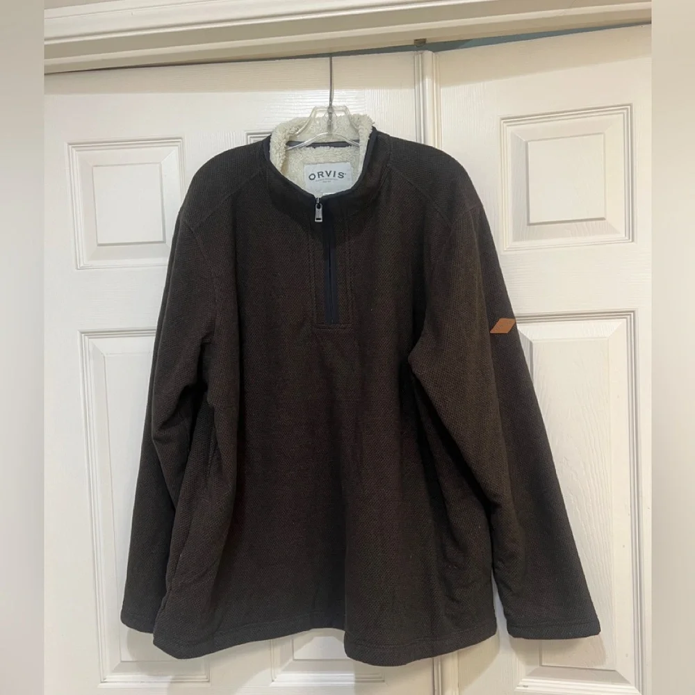 Orvis Men’s‎ Quarter Zip Sherpa Lined Pullover Sweater XXL